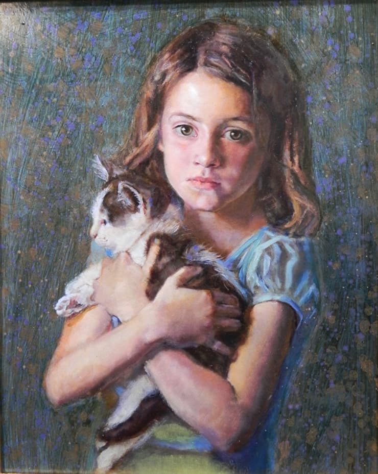Young Girl with Cat