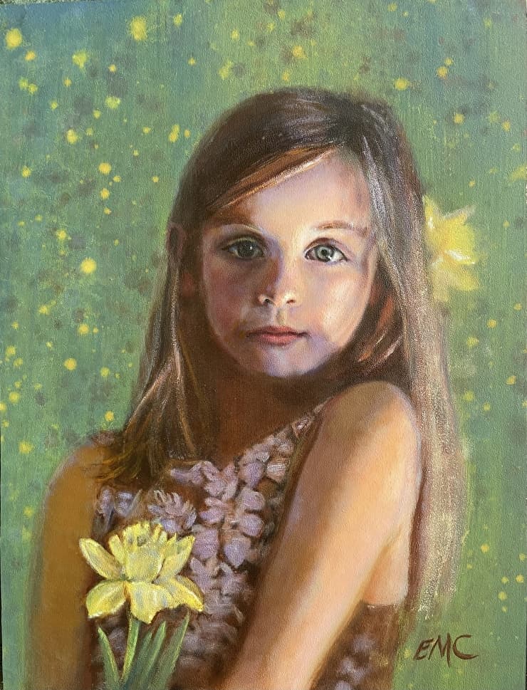 Young Girl with Yellow Flower